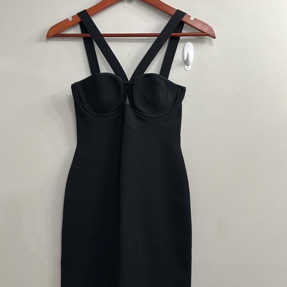 GALVAN Ruched Venus Dress Black - Picture 7 of 11